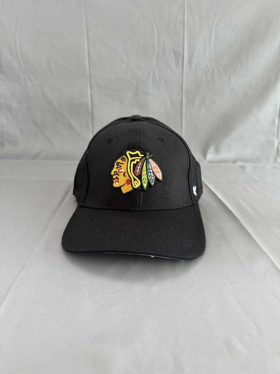 '47 Brand Chicago Blackhawks NHL Snapback Hat Black Curved Brim One Size