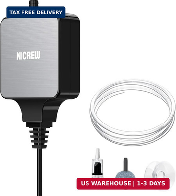 #ad NICREW Nano Silent Aquarium Air Pump Black Aquarium Aerator with Accessories fo $30.96