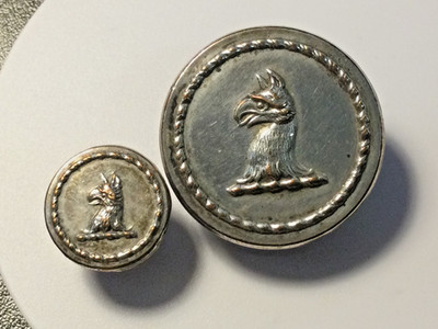 Möglicher Rycroft Family Crest Livery Button. Knopf. 30 & 16mm (SB 204)