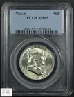 1954 S Franklin Silver Half Dollar 50C PCGS MS 65