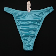   NEW Victoria's Secret VINTAGE Second Skin Satin Thong Panty LARGE  