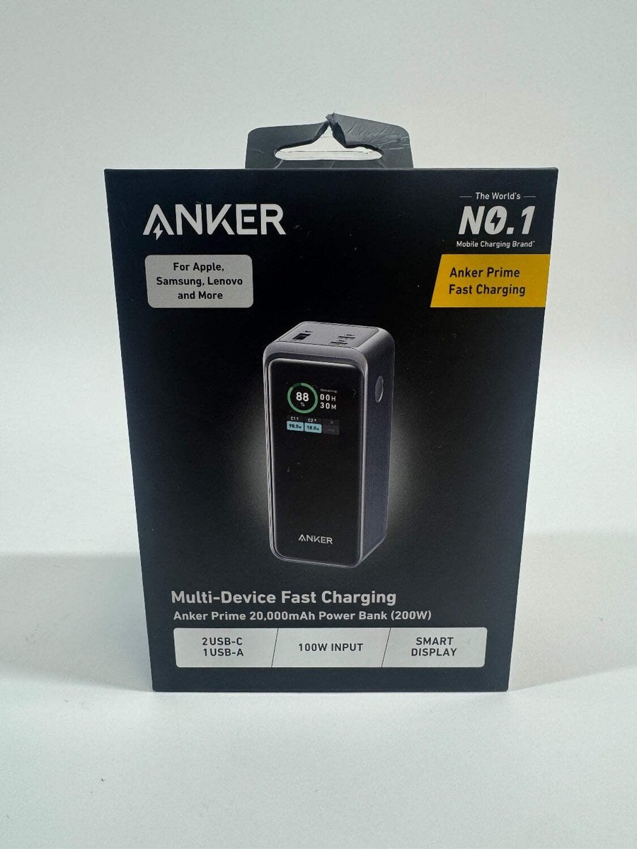 Anker Prime 20,000mAh 200W USB-C 3-Ports Portable Power Bank