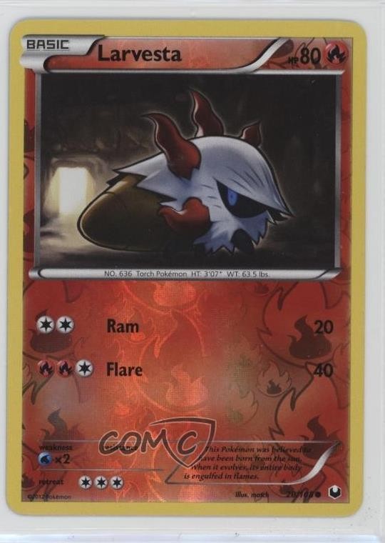 Larvesta Reverse Foil Pokemon Black & White Dark Explorers #20