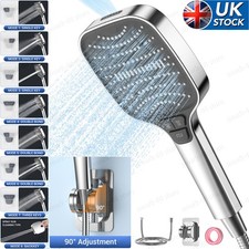 Shower Head w/ 1.5M Hose High-Pressure with 8 Modes Large Flow Hand-Held Handset