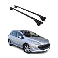 DachträGer GrundträGer FüR Peugeot 308 Kombi 2007-2021 75Kg Stahl Schwarz 2 Tlg