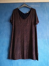 Fat Face Navy Print Jersey Short Sleeve Cover Up Tunic Shift Dress Size 12