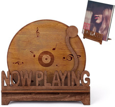 Now Playing Vinyl Record Stand Wooden Record Holder Display Wood Storage Stands