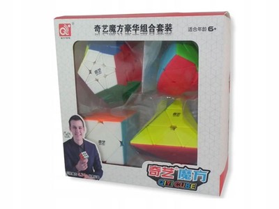 4in1 Set Würfel D Stickerless, Megaminx, Pyraminx, Skweb, Ivy Cube