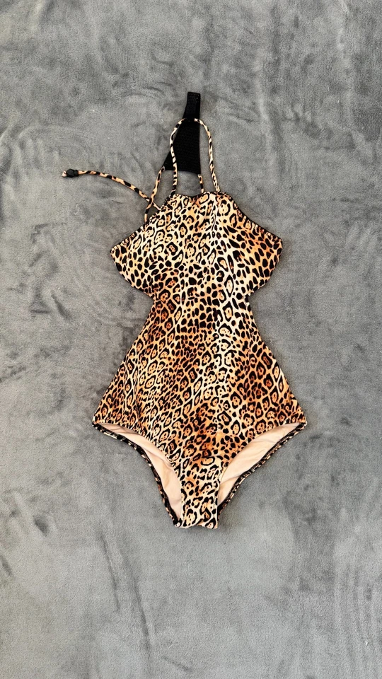 Victoria’s Secret Badeanzug XS – Leopard Print, sexy Rückenausschnitt