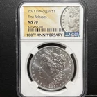 2021 D Privy Morgan Silver Dollar 100th Anniversary First Releases NGC MS70