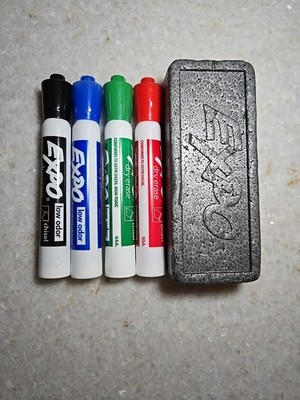 4 EXPO Dry Erase Markers Whiteboard Markers + Expo Eraser