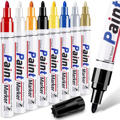 8 Colors Oil Based Paint Pens, Permanent Marker for Metal, Wood,