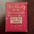 Wintage WW2 Red Cross Aviator Pinochle Playing Card Deck - October 22, 1945