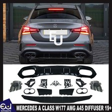 FÜR MERCEDES A KLASSE W177 AMG A45 LOOK LIMOUSINE HECKDIFFUSOR ENDROHRE GLANZ 19+ FÜR MERCEDES A KLASSE W177 AMG A45 LOOK LIMOUSINE HECKDIFFUSOR ENDROHRE GLANZ 19+