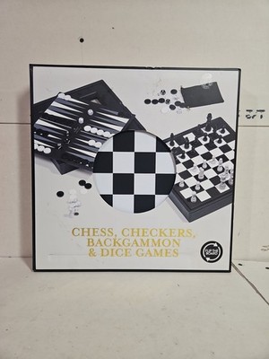 The Games Club, 4 Games, Leather Case, Chess, Checkers, Backgammon, Dice