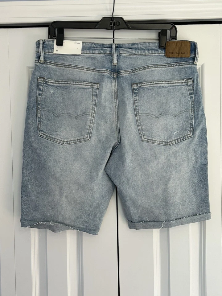 Pantalones Cortos de Denim American Eagle Flex Cutoff Para Hombre Azul Envejecido Talla 34 Nuevos con Etiquetas Foto 2 de 4