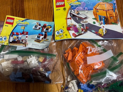 LEGO SpongeBob 3816 Glove World + 3834 Good Neighbours Used Incomplete Parts Lot