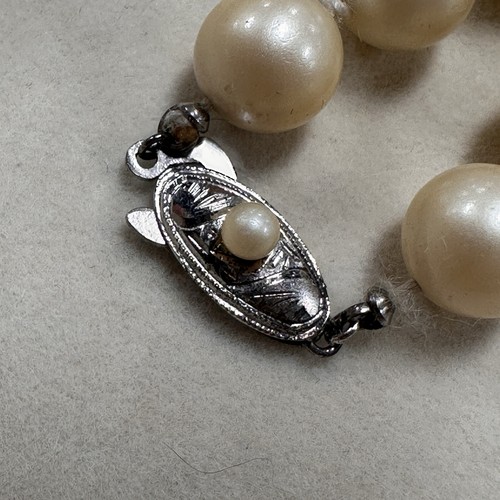 Collana Akoya filo di perle vintage tenuta chiusura argento 18" - Foto 6 di 21