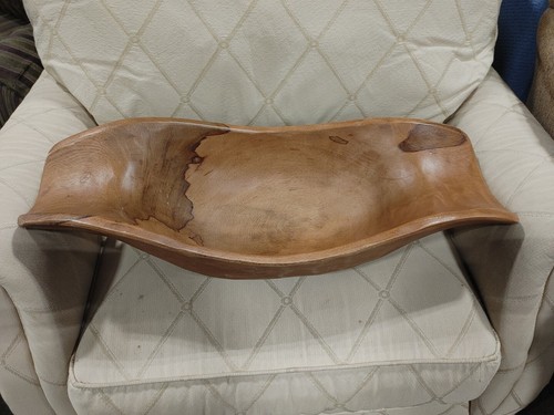 Vintage Pottery Barn Wood Bowl Dough Bowl Rustic - Picture 4 of 7