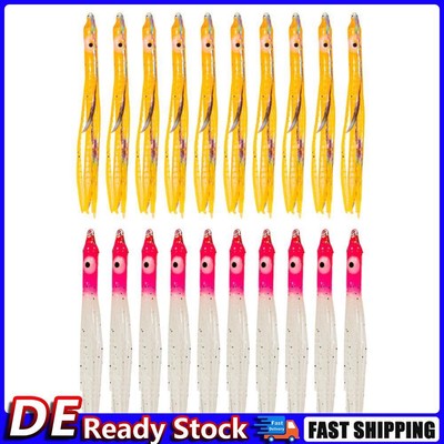 10x Squid Skirts Soft Lure Octopus Artificial Bait Pesca for Tuna (Orange) Deu
