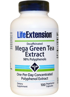 Mega Grüntee Extrakt (entkoffeiniert) - 100 Kappen - Lebensdauerverlängerung