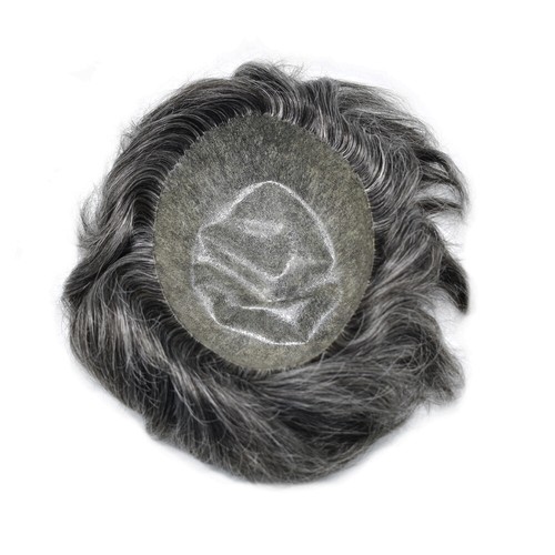 Mens Toupee Human Hair Systems Full Poly Thin Skin Hair Piece Replacement System - Picture 65 of 159