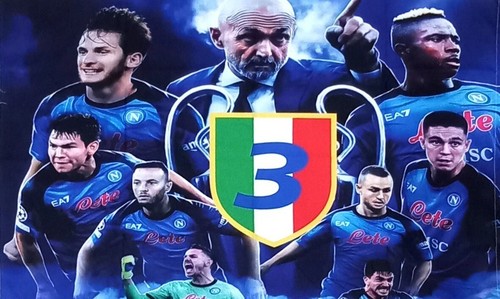 bandiera 140x90 NAPOLI Campione D’Italia Scudetto Bandierone Giocatori Del Napol - Foto 2 di 2
