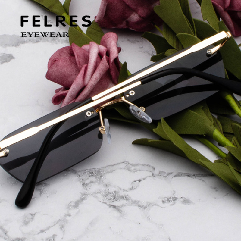 Men Women Metal Small Frame Outdoor Sunglasses Driving Rimless