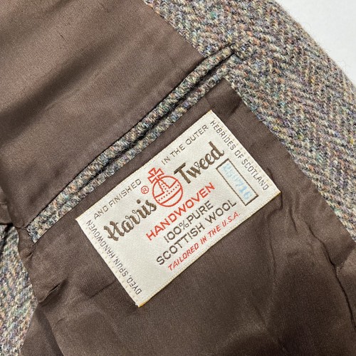 VTG Harris Tweed Men's 100% Wool Blazer Multicolor Herringbone • USA • 42R - Picture 13 of 14