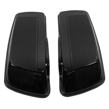 Vivid Black Dual 6x9" Speaker Saddlebag Lids For 2014-2022 Harley Touring Models