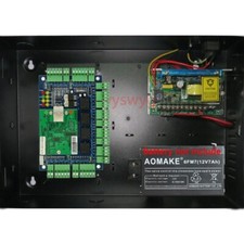 4 Door 4 Reader TCP/IP RFID Board Panel Access Control Metal case  Power Backup