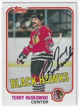 Terry Ruskowski Signed 1981/82 Topps Card #74 Chicago Blackhawks
