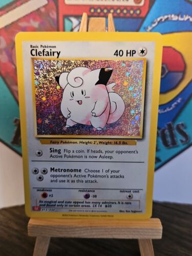 Juego de cartas coleccionables Clefairy 013/034 Pokémon JCC clásico inglés - Imagen 7 de 19
