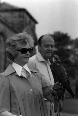 The Duke Duchess Devonshire A Lanner Falcon Their Derbyshire Home - 1975 Photo