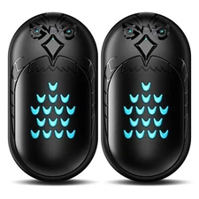 Black Hand Warmers 2 Pack Rechargeable Pocket Size Instant Heat 20 Hours