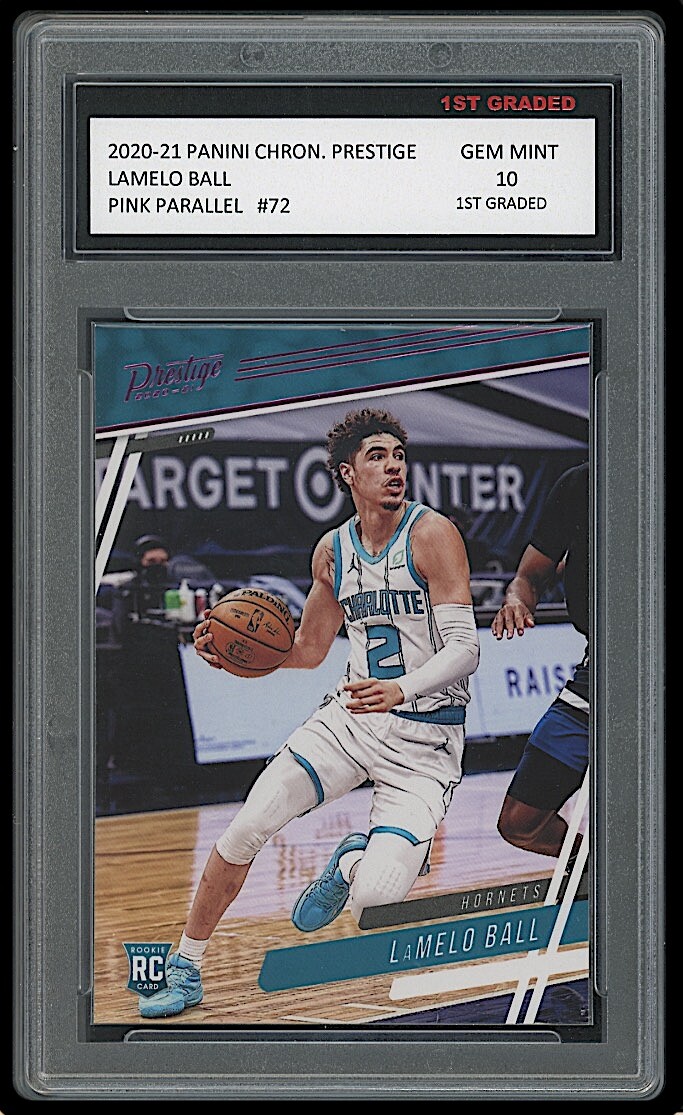 lamelo ball graded rookie card Lamelo Ball Rookie Card RC HGA Graded 9.0 Panini Donruss Rated Rookie MINT