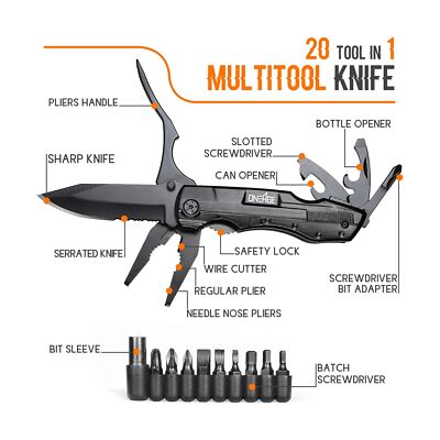 Multitool Carabiner With Pocket Knife, Gift For Men Him Dad Husband, 6-in-1 Multitool With EDC - View #8
