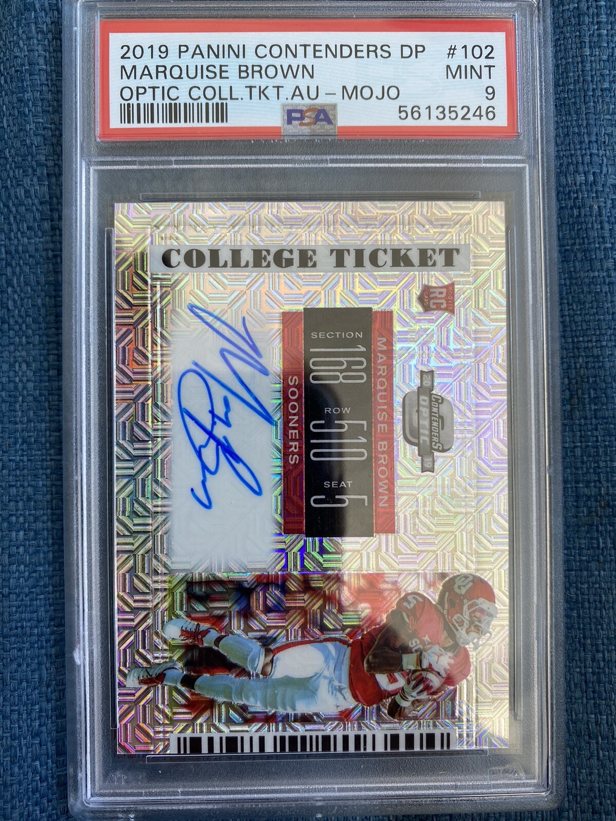 Marquise Brown Panini Contenders Draft Picks #102 Optic College Ticket Autograph-Mojo