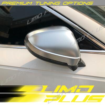 Matt Chrome Mirror Cover Caps for 2017-2024 Audi A4 B9 S4 A5 S5 With Lane Assist