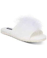 Womens Slippers INC INTERNATIONAL CONCEPTS Satin Marabou Slide I.N.C. NWT