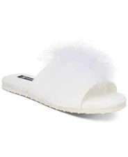 INC INTERNATIONAL CONCEPTS Satin Marabou Slide Slippers NIB Size/Color I.N.C.