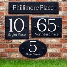 Slate House Number Sign Plaque – Personalised Address Plaque for Home & Entrance
