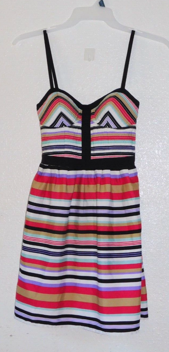 Womens Size XS Sleeveless Stripes Short Summer Dress Jessica