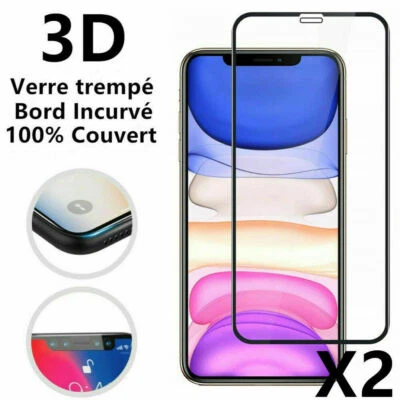 VERRE TREMPE pour iPhone PROTECTION ECRAN INTEGRAL 11 12 13 14 PRO MAX 6 7 8 X