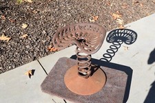 Vintage Cast Iron Batavia  Tractor Seat Farm Stool Coil Spring Implement Antique