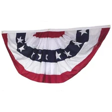 Ruffin USA Pleated Fan Flag American US Bunting Flags Half Fan Banner 1 pack 3X6