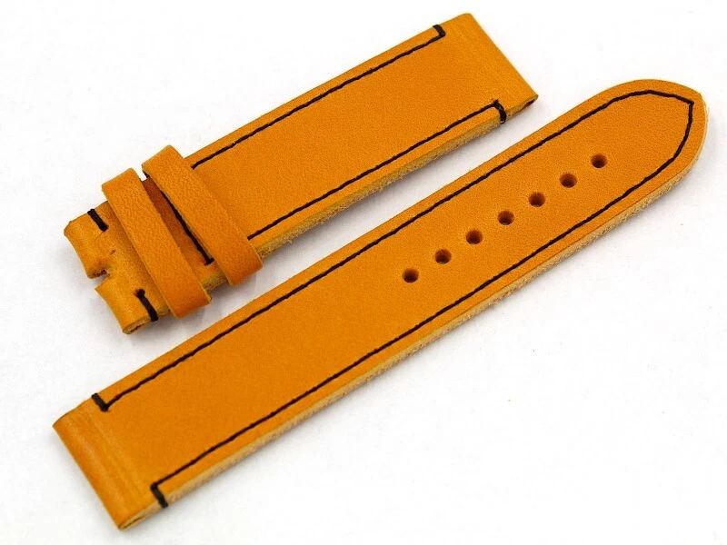 Nuevo Omega Correa Mostaza Cuero Genuino 19Mm-20Mm Reloj Artesanal Accesorios Foto 2 de 4