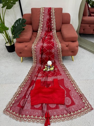 Lanzamiento Nuevo Sari de Seda Kota con Elegante Blusa para Boda - Imagen 10 de 11
