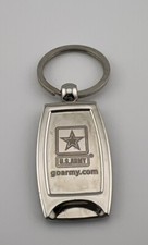United States US Army Go Army Silver Metal Keychain Key Ring. Used.