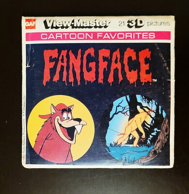  Viewmaster 70's Cult Cartoon  FANGFACE  Very Rare GAF View-Master Set
